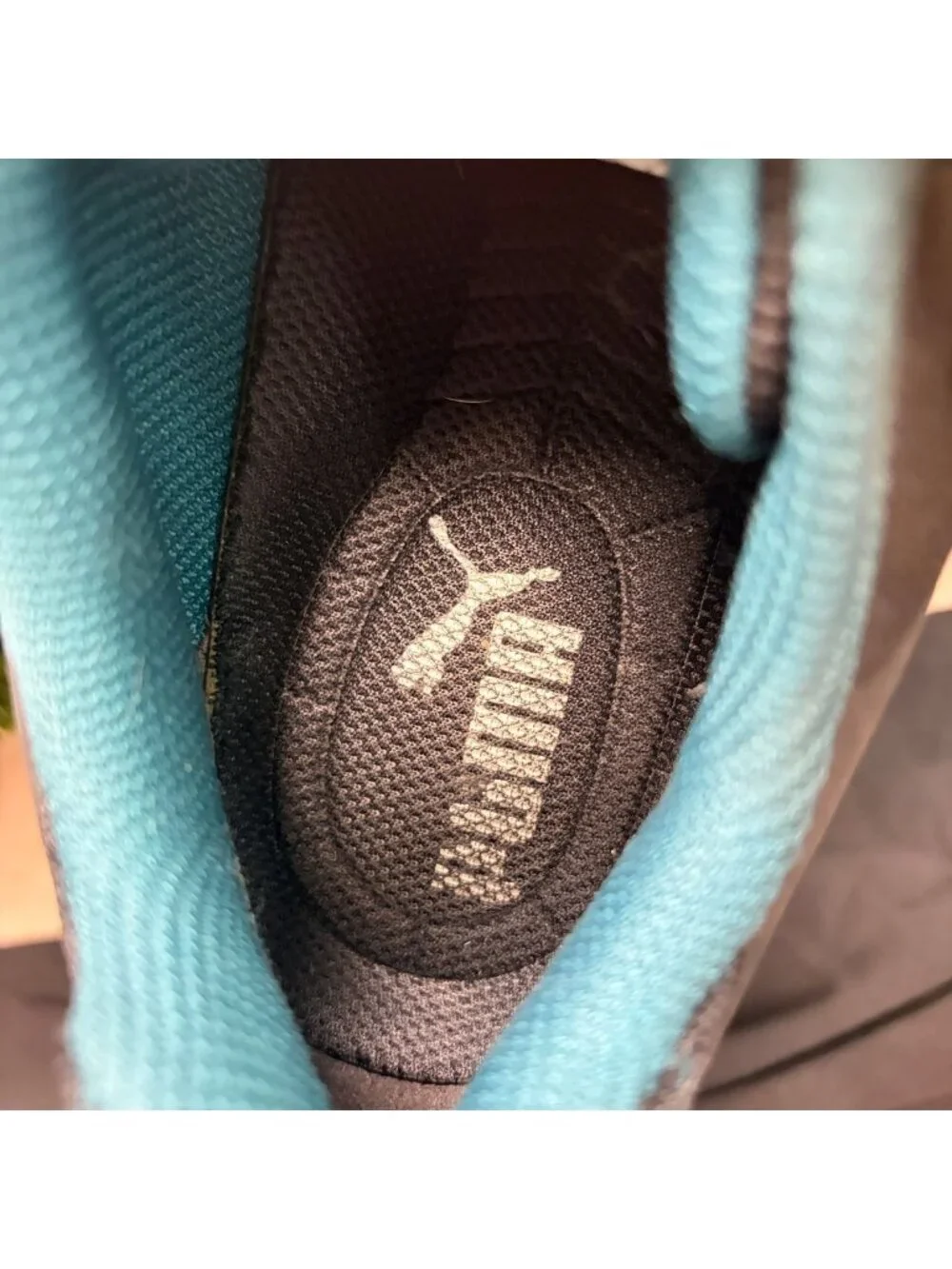 Puma Fuse Knit 2.0 Low Womens Size 7 Black Blue Composite Toe Safety Work Shoes